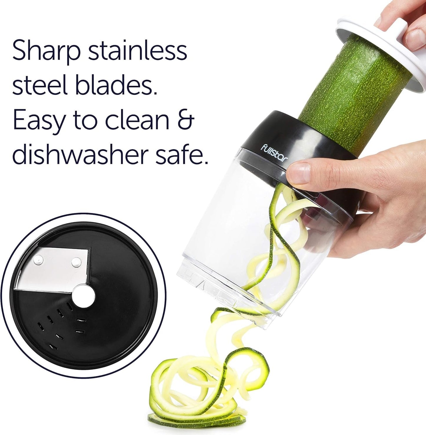 Vegetable Spiralizer Vegetable Slicer - Zucchini Spiralizer Zoodles Noodles Maker - Veggie Carrot Cucumber Slicer Spiral Cutter Pasta Spaghetti Maker - Kitchen Tools & Gadgets (4-in-1)