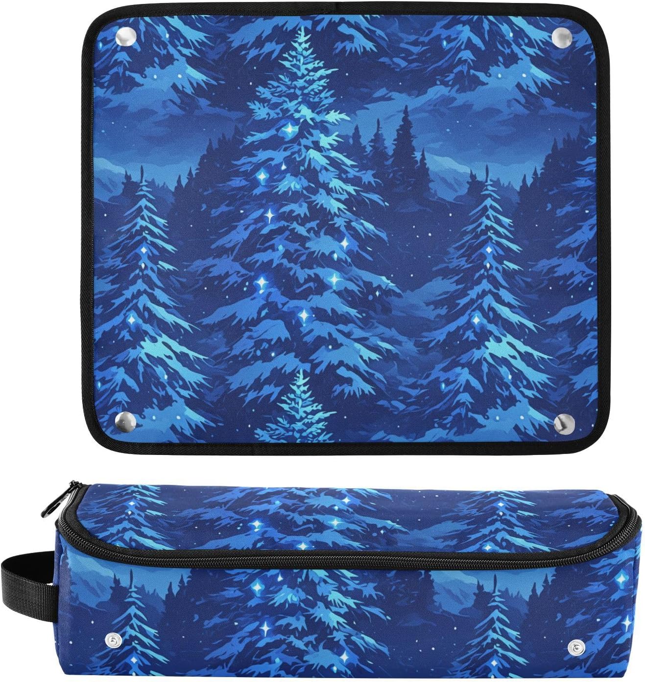 FRODOTGV Blue Forests - Borsa da viaggio per attrezzi da capelli, con cuscinetto resistente al calore, impermeabile, organizer da viaggio per strumenti caldi e accessori per la cura dei capelli