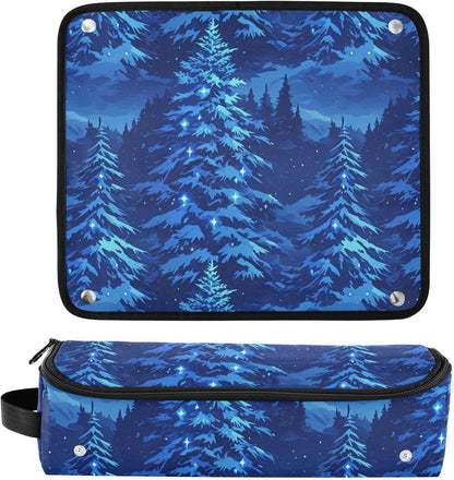 FRODOTGV Blue Forests - Borsa da viaggio per attrezzi da capelli, con cuscinetto resistente al calore, impermeabile, organizer da viaggio per strumenti caldi e accessori per la cura dei capelli