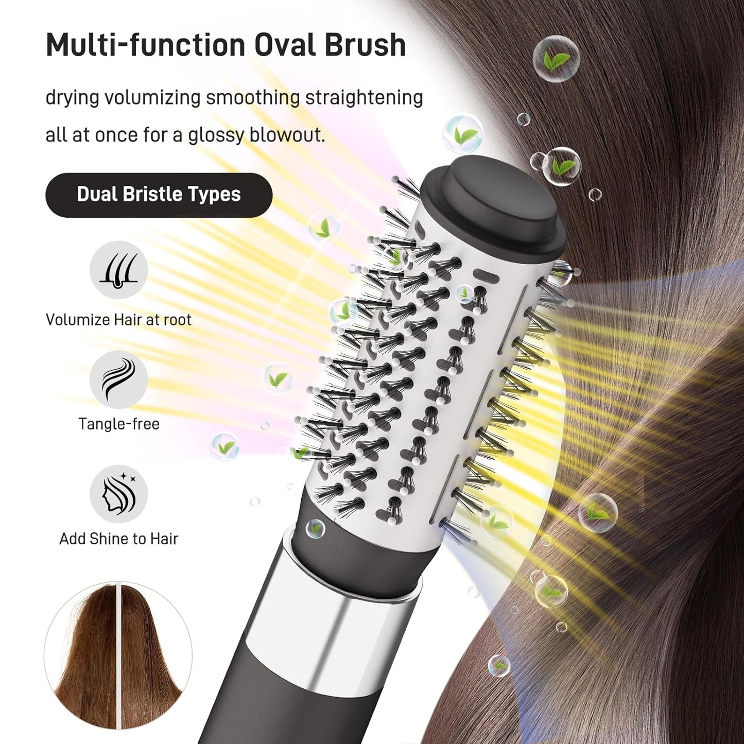 5 in 1 Hot Air Brush Set - 110,000 RPM Hair Dryer for Fast Drying, Multi-Styler with Auto-Wrap Curlers, Straightening and Volumizing Curling Brush