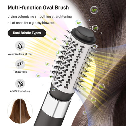 5 in 1 Hot Air Brush Set - 110,000 RPM Hair Dryer for Fast Drying, Multi-Styler with Auto-Wrap Curlers, Straightening and Volumizing Curling Brush