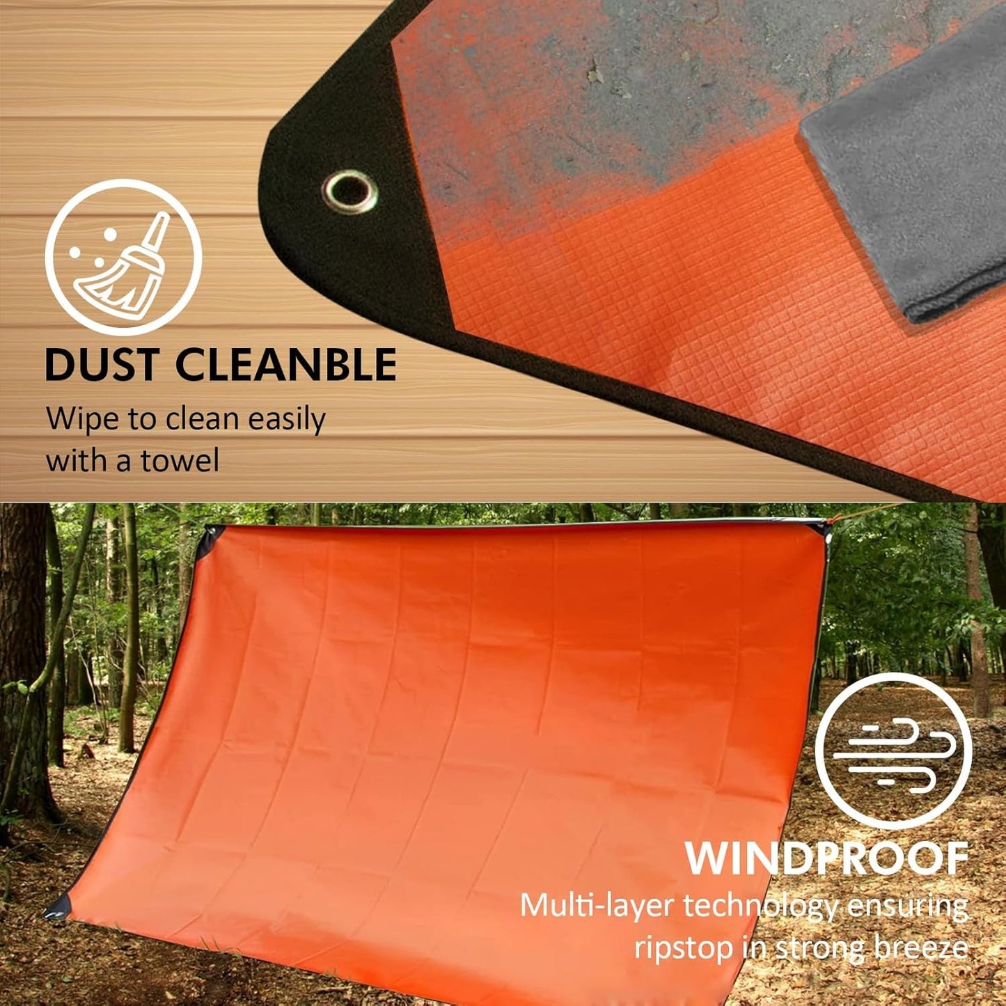 LeadCon 2 Pack Upgrade Survival Blanket – Insulated Thermal Reflective Tarp - 60" x 82". All-Weather, Reusable Emergency Blanket for Car or Camping, Orange