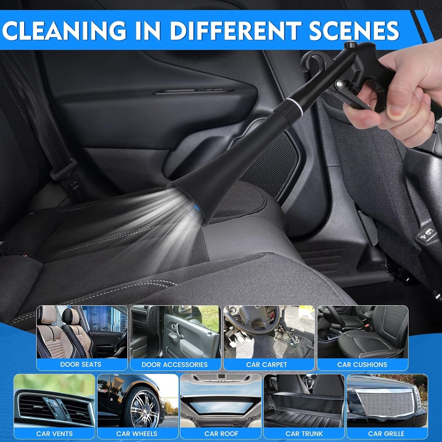 Car Cleaning Gun, High Pressure Car Blow Gun for Car Detailing, Quickly Clean and Dry Car Surfaces with Strong Air