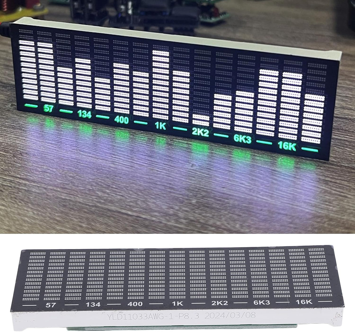 Bewinner Sound Activated LED Music Spectrum Light Bar, USB Voice Controlled Ambient Lighting for Car Interior, Gaming Room, Desk, TV, and Home Theater Decor