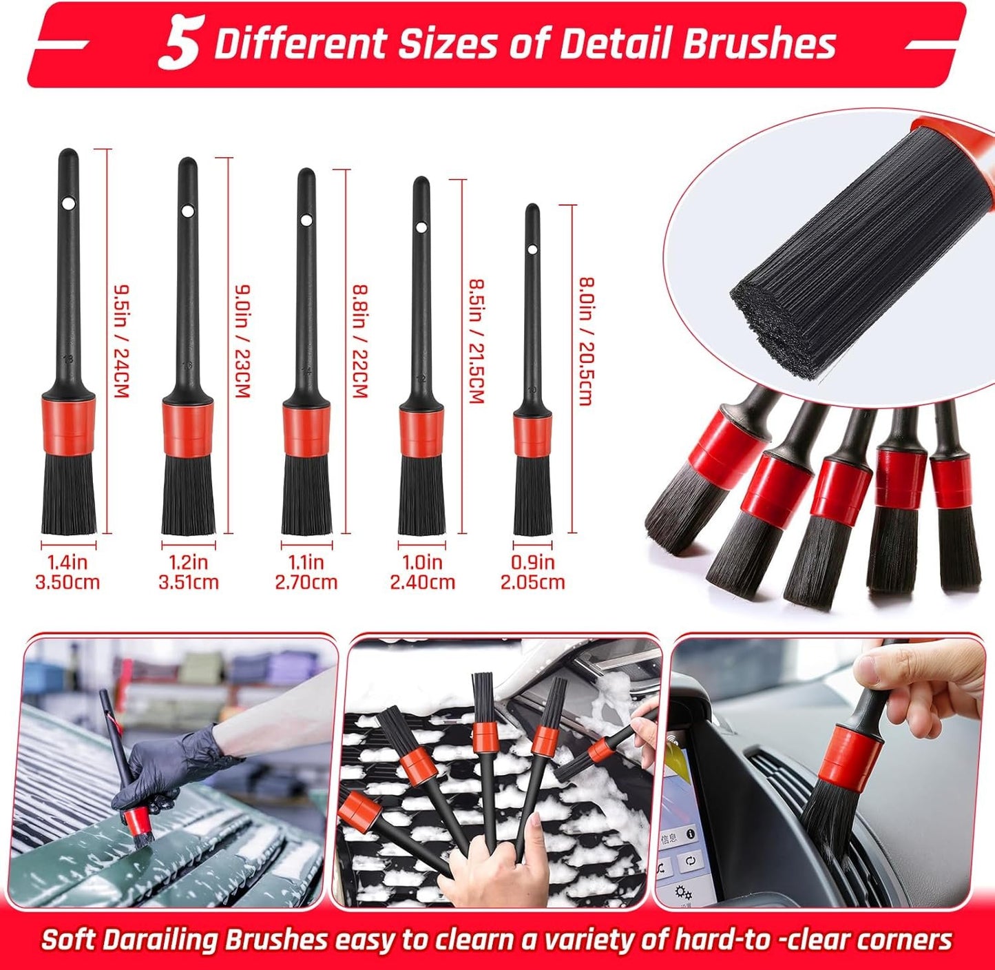 55PCS Car Detailing Kit Interior Cleaner with High Power Handheld Vacuum, Car Detailing Brush Set, Car Cleaning Kit, Drill Brush Set, Car Cleaning Tools Brushes for Interior, Exterior, Wheels