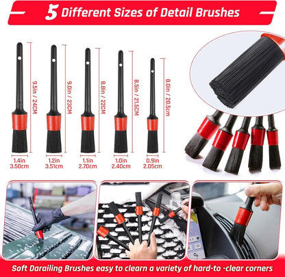 55PCS Car Detailing Kit Interior Cleaner with High Power Handheld Vacuum, Car Detailing Brush Set, Car Cleaning Kit, Drill Brush Set, Car Cleaning Tools Brushes for Interior, Exterior, Wheels
