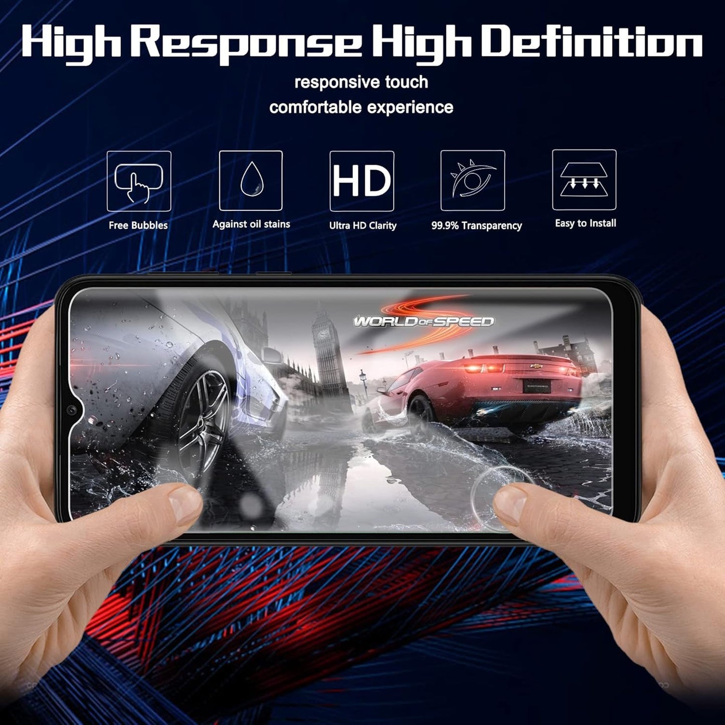 (3 Pack) Orzero Compatible for Samsung Galaxy A03s, A03, A03 Core, A02, A02s Tempered Glass Screen Protector, 2.5D Arc Edges 9H High Definition Anti-Scratch Bubble-Free