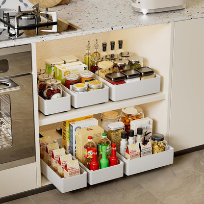 WRISIN 3 Pack Pull Out Cabinet Organizer, Multi-Purpose Slide Out Drawers for Kitchen Cabinets, Bathroom, Pantry Organizer, Roll Out Shelf for Home Organization and Storage
