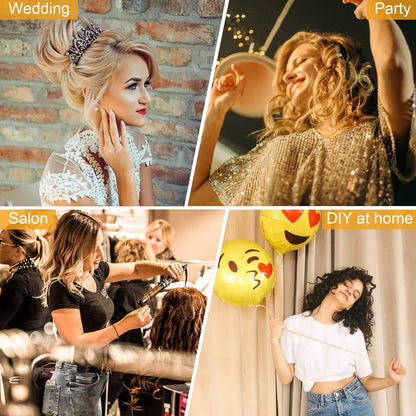 Chuangdi Hair Extension Tools Kit, 600 Silicone Lined Micro Ring Beads 1 Pliers 2 Hook Needle Pulling Loop 10 Curved Hair Needle 4 Alligator Clips 1 Comb 100 Black Mini Rubber Band