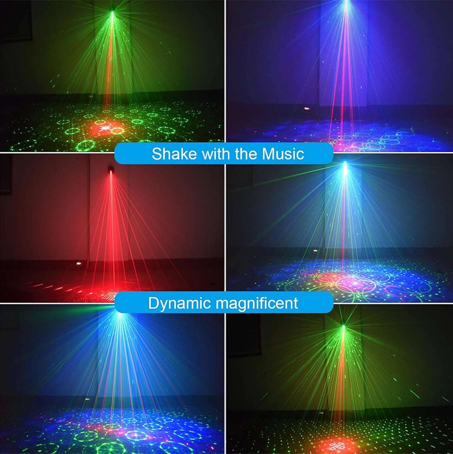 480 Patterns LED RGB Laser Projector Stage Lighting Disco Lights for Party, KTV, Club (USB Plug-in Model)