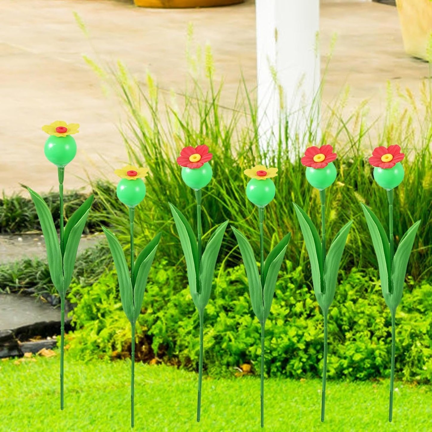 Ｂｅｓｇａ Bee Watering Station Bird Feeder Butterfly Garden Birdbath Easy Installation Bee Cups Water Feeder for Watering Feeding Yard, 6Pcs