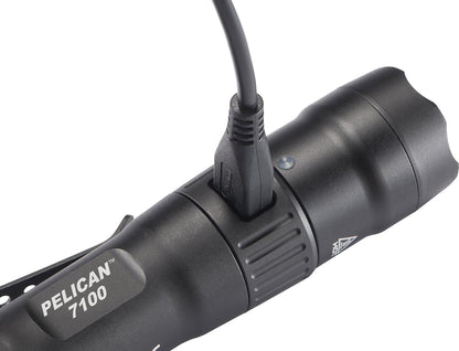 Pelican 7100 Rechargeable Tactical Flashlight (Black), Multi, One Size (071000-0000-110)