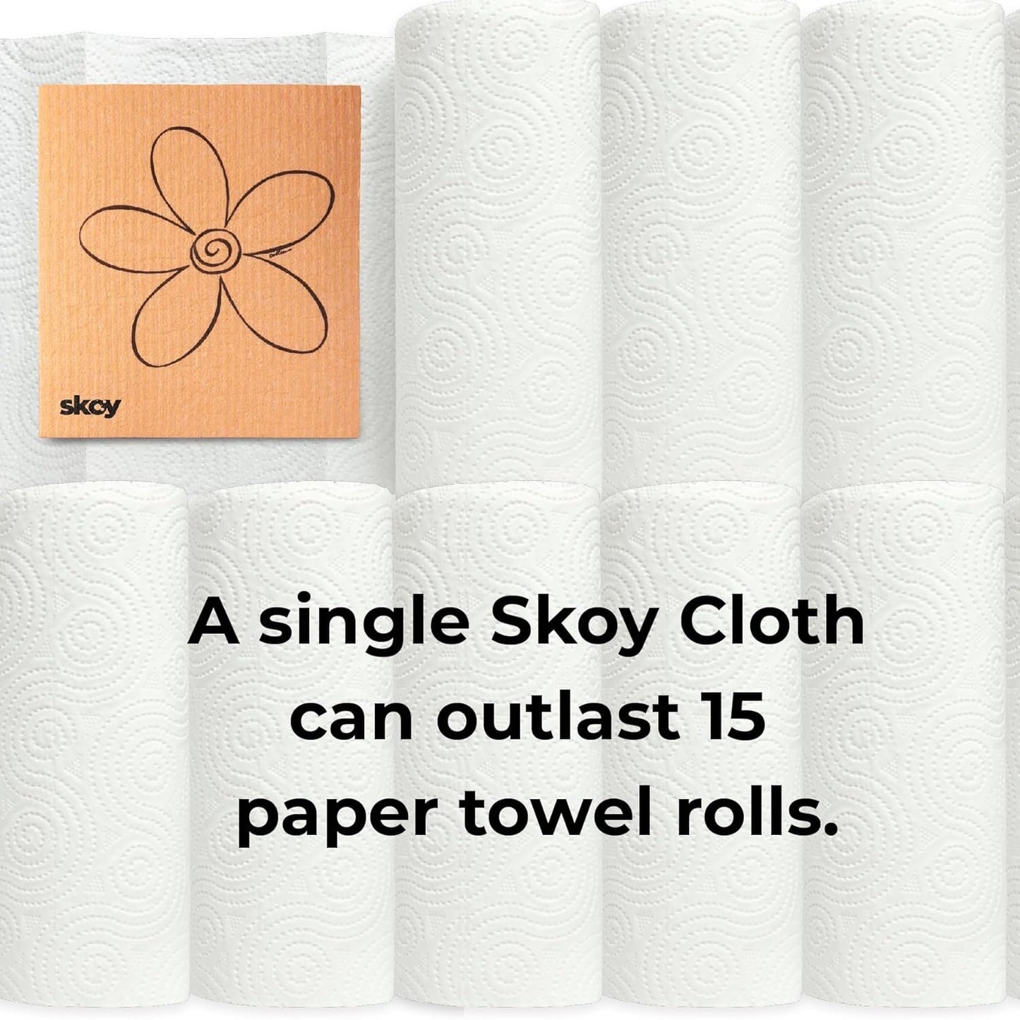 Skoy Cloth, 8-Pack Versatile Swedish Dishcloths for Kitchen and Household Use, Reusable Cleaning Cloths, Planet-Friendly, Dishwasher and Dryer-Safe, Orange