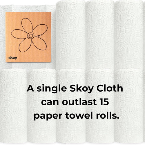 Skoy Cloth, 8-Pack Versatile Swedish Dishcloths for Kitchen and Household Use, Reusable Cleaning Cloths, Planet-Friendly, Dishwasher and Dryer-Safe, Orange