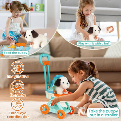 Lehoo Castle Veterinarian Set for Toddlers, Doctor Kit for Kids, Pet Care Play Set with Puppy Stroller, Dog Toys for Kids, Girls Toys for 3 4 5 6 Years Old, Stuffed Animals Gifts for Girls