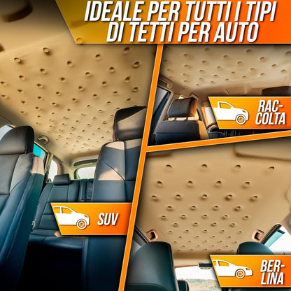 70 Pcs Car Roof Pins Kit + 70 Red Pins + 1 Screwdriver + 1 Metric Tape - Ideal for Car Fallen Roof Repair - Essential Part of Your Car Accessories (Beige)