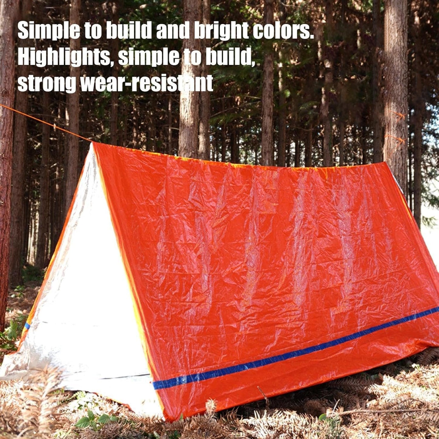 2-Person Survival Tent - Tube Tent Survival Shelter | Outdoor Camping | Waterproof and Windproof Shelter | Gear Tarp Sleeping Bag | Reflective Thermal Tube for Camping Outdoor Activities