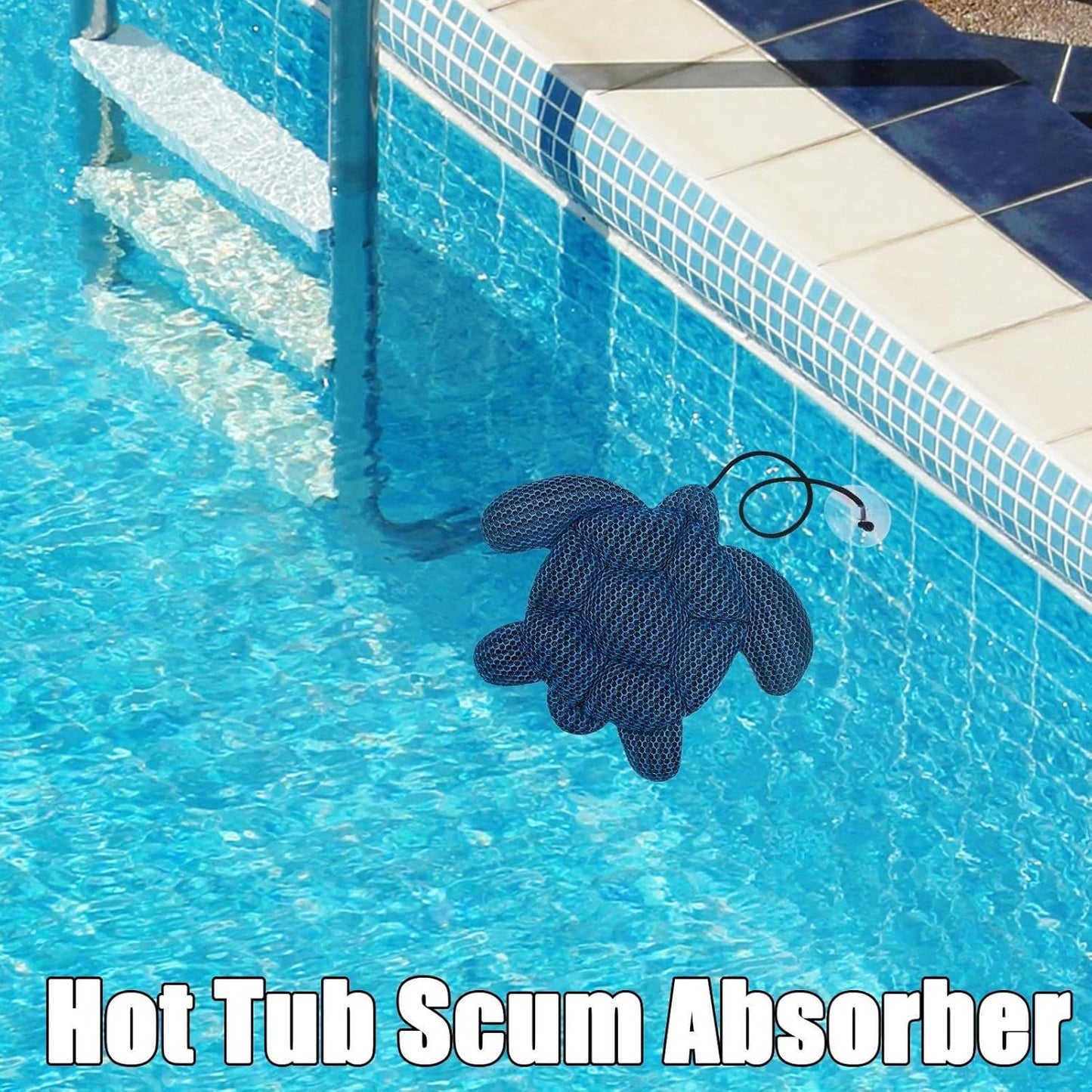 Hot Tub Scum Sponge, Pool Cleaner Turtle Shaped, Floating Oil-Absorbing Accessory, Essential Water Cleaning Tool, Keep Water Clean for Adults, Ideal for Hot Tubs, 10,63 x 9,45 pollici