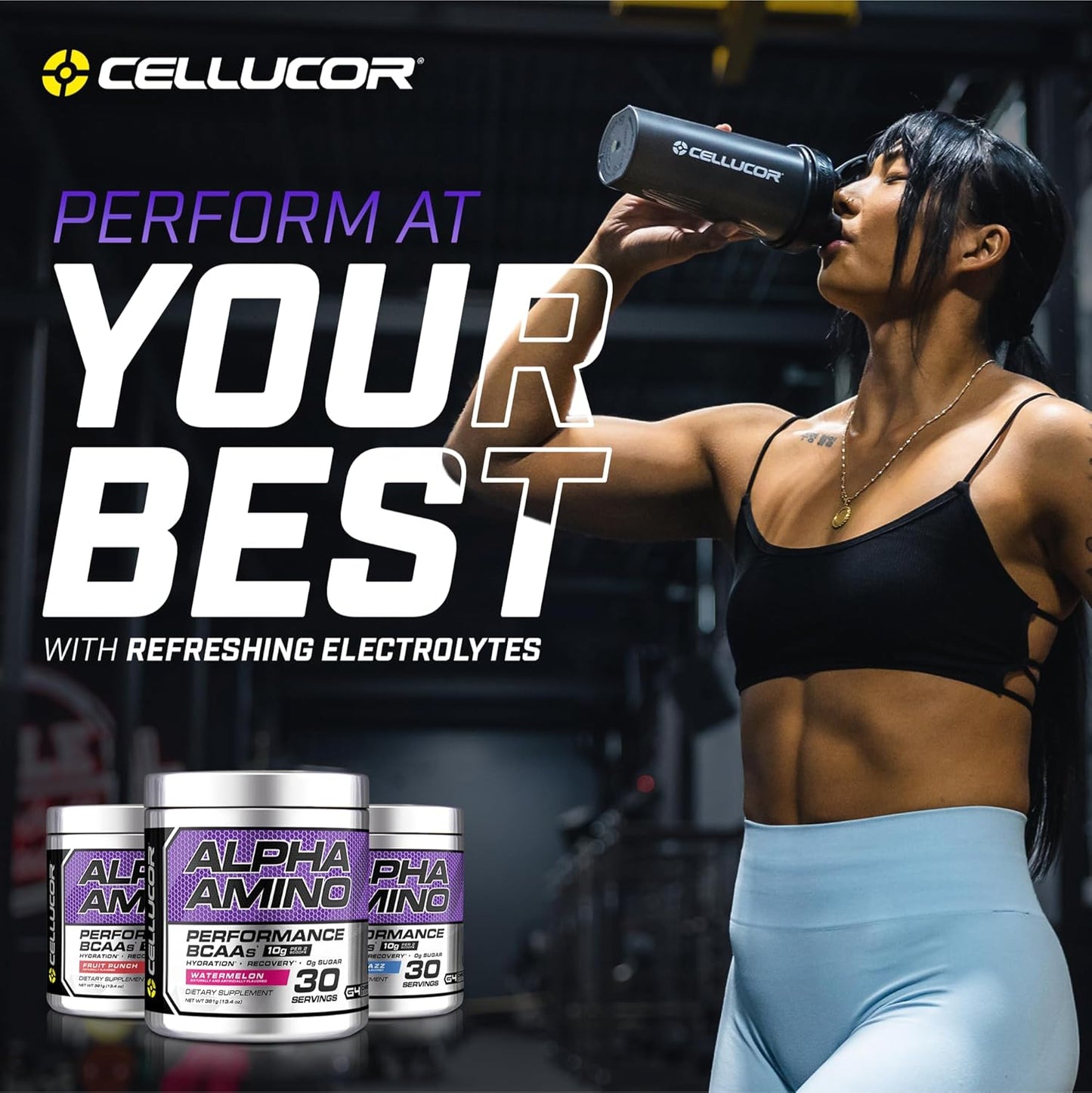 Cellucor Alpha Amino BCAA Supplement with BetaPower, 30 Servings, Fruit Punch, 381 Grams