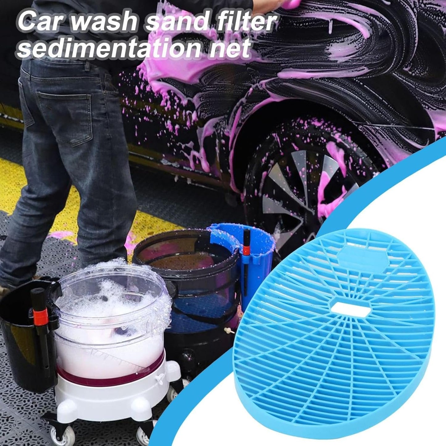 Car Wash Bucket, filtro netto inserto, 13,19 x 10,63 x 2,56 pollici Cleaner Washer Catcher, Separator for Automotive Washing Auto Detailing Vehicle Maintenance and Efficient Cleaning