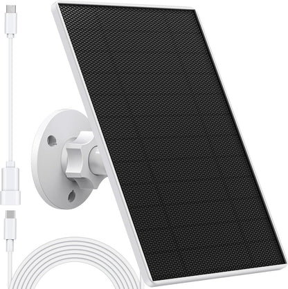 Solar Panel for eufy Camera,6W Solar Panel for Eufy E,2C/2C Pro,2/2Pro,E20/E40,Solo,SoloCam Spotlight,IP65 Waterproof USB-C Solar Panel Charger for Eufy with Micro USB Connector & Rubber Plug(Black)