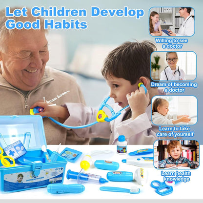 Doctor Kit Kids Toys for 2 3 4 Year Old Girl Boys, Dentist Kit Pretend Play Dress Up Game Medical Kit Costume Educational Toddler Toys for 2 3 4 5 6 + Year Old Boys Girls Birthday Gifts