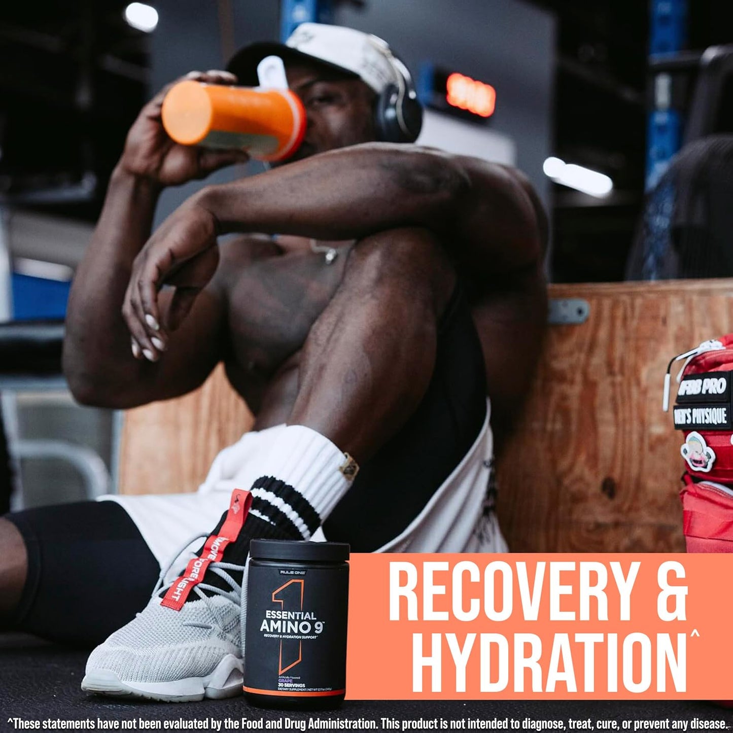 Rule1 R1 Essential Amino 9 Recovery & Hydration Support Supplement 345 g, Rainbow Candy (30 Servings)