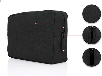 MyGadget Travel Cable Organizer – Universal Case for Electronics or Makeup – Organizer for Accessories, Charger Cables, Earphones – Black, Black, classic