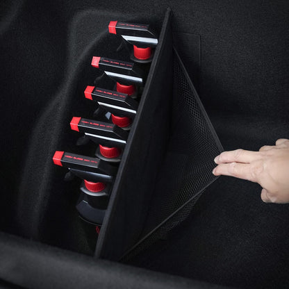 KMMOTORS Sub Trunk Divider of under-floor Compatible for Model Y, Model 3 – Hidden Trunk Organizer – Dividers with Mesh Pockets for Storage Separation (Set of 2)
