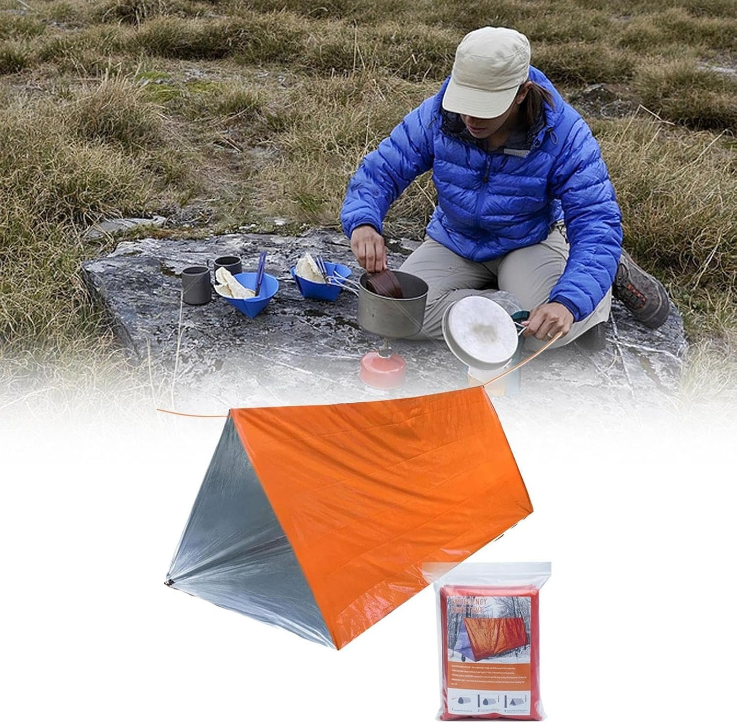 Survival Tent, Shelter Survival Tent,Survival Shelter Tube Tent - Waterproof Waterproof Equipment for Camping Hiking Outdoor Activities