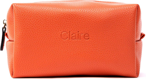 Angelina's Palace Personalized Makeup Bag,Waterproof Vegan Leather Toiletry Bag,Embossed Name Cosmetic Bag for Birthday Bridesmaids Wedding Gift