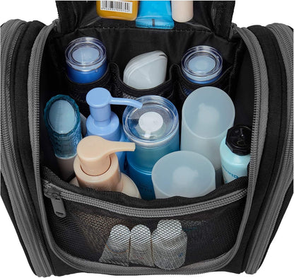 Narwey Hanging Travel Toiletry Bag Cosmetic Make up Organizer for Women and Men (Medium, Black)