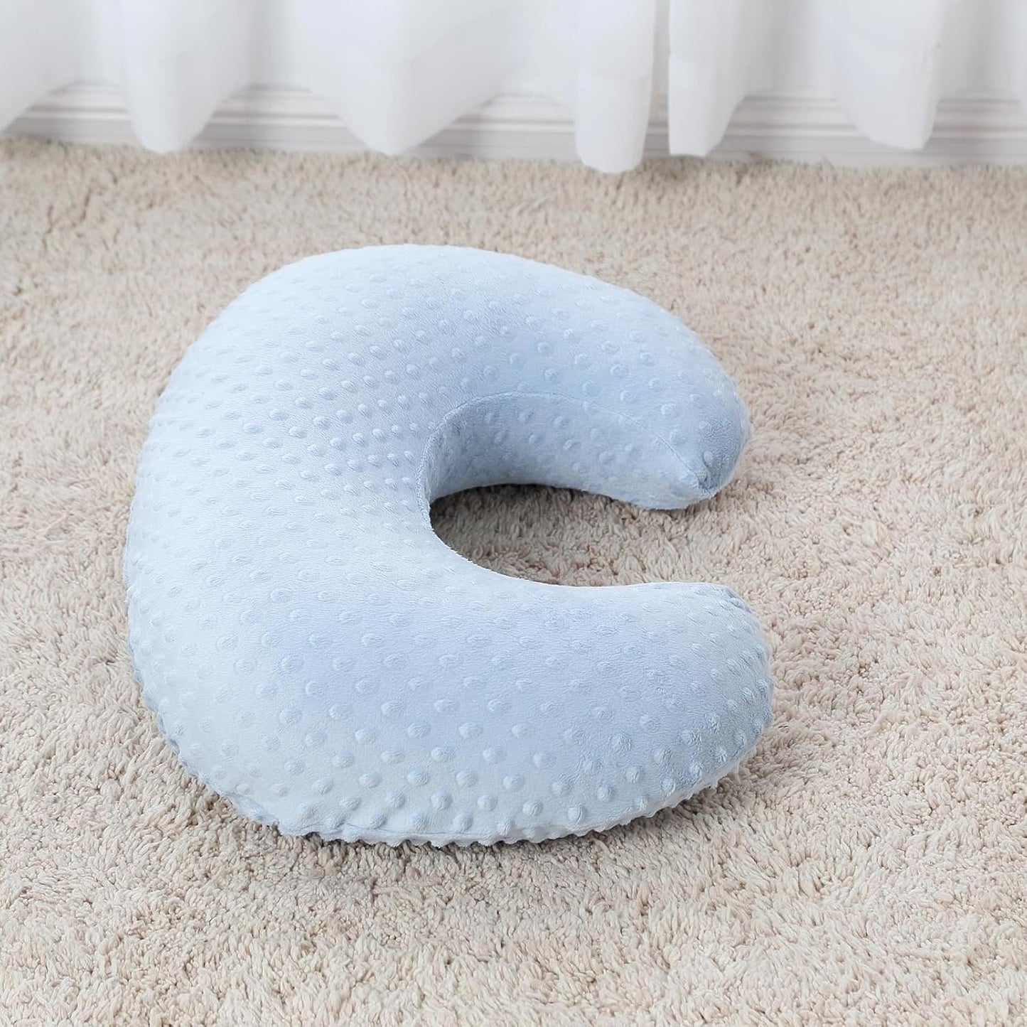 ESEN Nursing Pillow and Body Positioner for Breast Feeding and Bottle Feeding, Ultra Soft Baby Breastfeeding Pillows with Removable Nursing Pillow Cover for More Support for Mom and Baby (Blue)