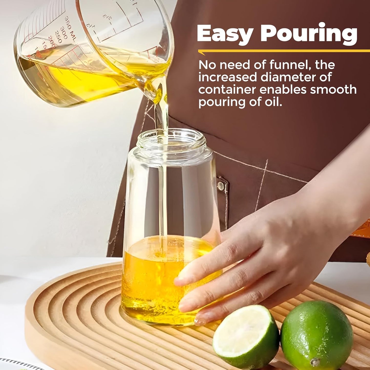 WEARPEER 16oz/470ml 2-in-1 Glass Olive Oil Sprayer & Dispenser – Premium Oil Spray Bottle for Cooking, Air Fryer, Salad, BBQ & Frying – Food-Grade kitchen tools & gadgets & Oil Dispenser Bottle
