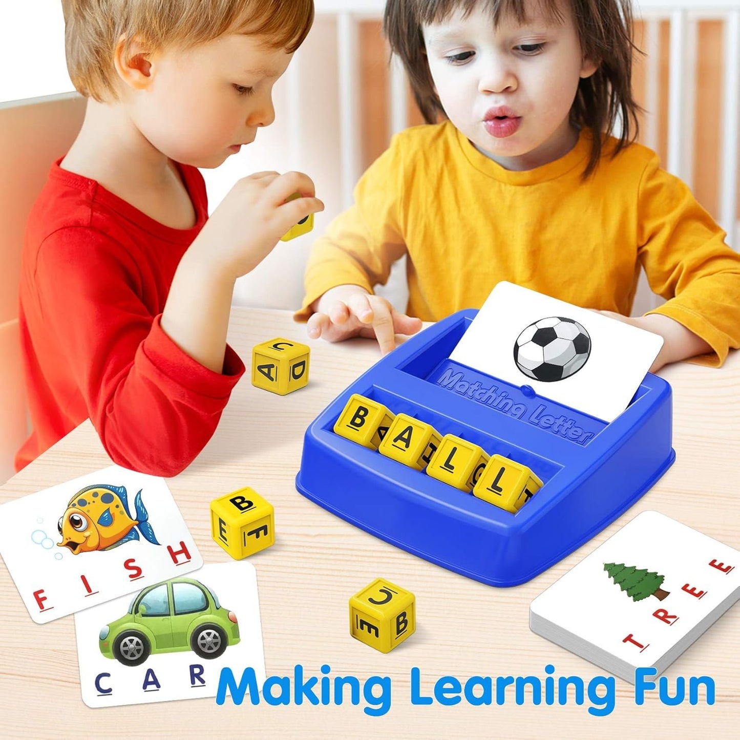 HahaGift Educational Toys for 3-5 Year Old Boy Girl Gifts, Matching Letter Learning Games Activities, Ideal Christmas Birthday Gift for Toddler Kids Age 3 4 5 6 7 Year Olds Boys Girls