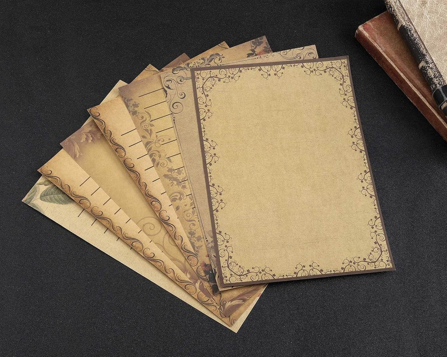 Yoption 56 Sheet Vintage Stationery Paper, Antique Old Fashion Writing Paper for Invitations, Scrapbooking, Penpal, Calligraphy, 7 Design (Writing Stationery Paper Letter Set)