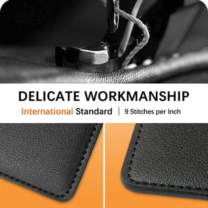 Phone Card Holder, Leather Phone Wallet Stick On, Stretchy Card Holder for Back of Phone Credit Card Holder for Phone Case Compatible with Most of Cell Phone, Black, Compact
