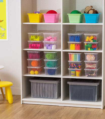 IRIS USA Storage Box 5.7 L, Stackable BPA-Free Plastic Bin with Lid, Organizing Containers, 20 Pack, Clear