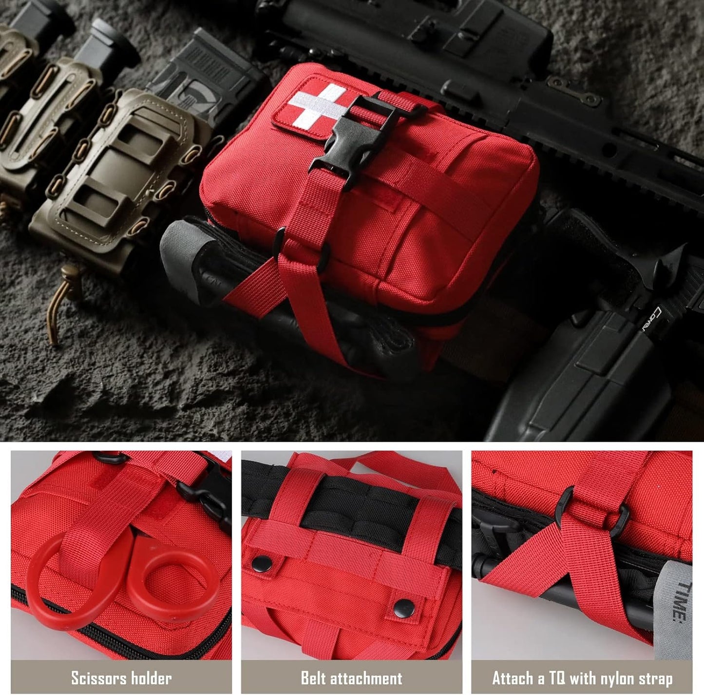 LIVANS Tactical EMT Pouch, Rip Away Molle Medical Pouches IFAK Tear-Away First Aid Kit Emergency Survival Bag for Travel Outdoor Hiking