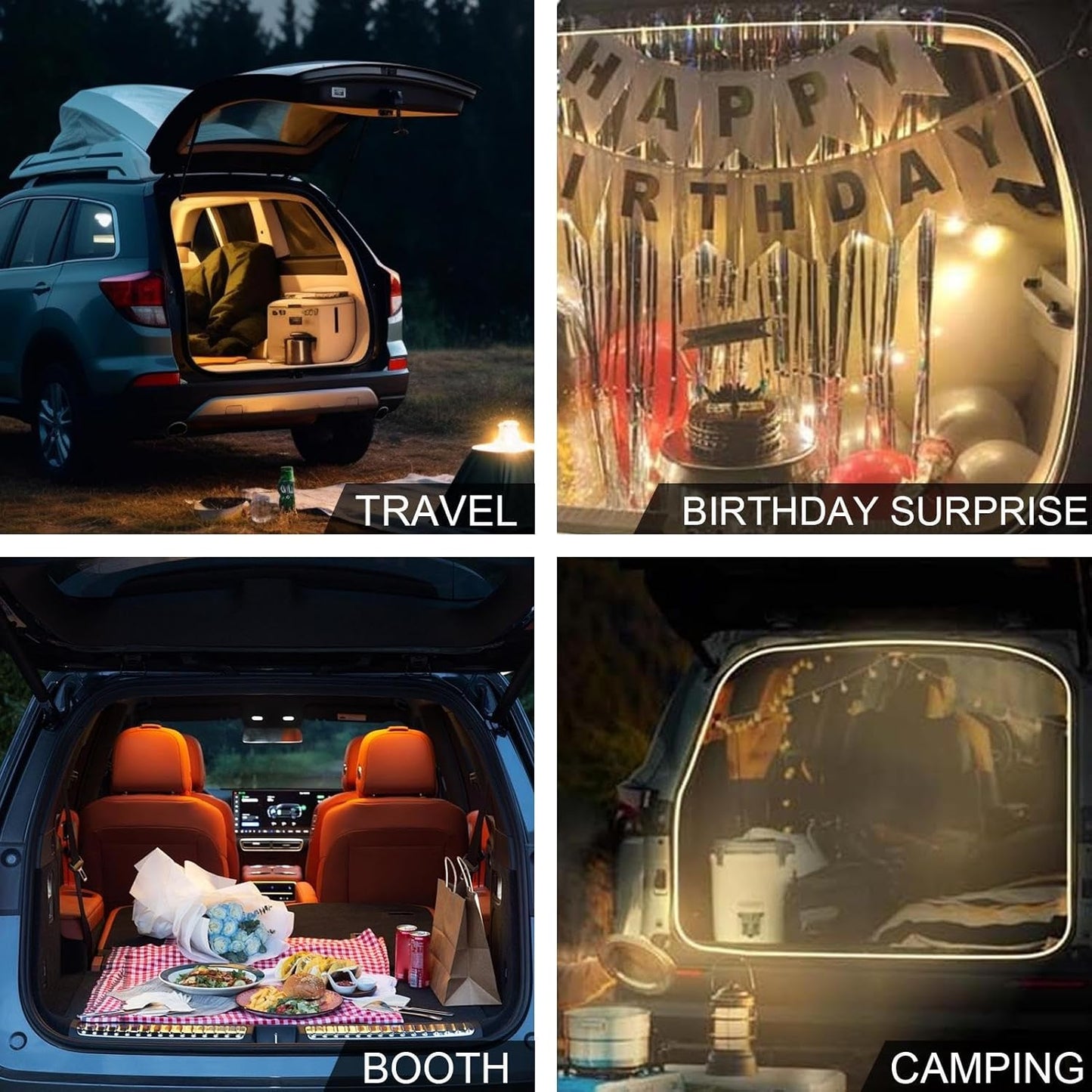 Car Light Strip, Ambient Lighting Automotive, Cuttable Flexible Illumination, Auto Accessories, Portable Compact Ideal for Rear Trunk Decoration, Men and Women Drivers