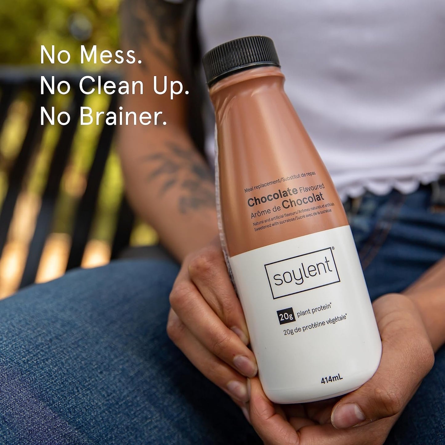 Soylent Plant Based Meal Replacement Shake, Chocolate – Contains 20g Complete Vegan Protein, Ready-to-Drink – 414 ml, 12 Pack