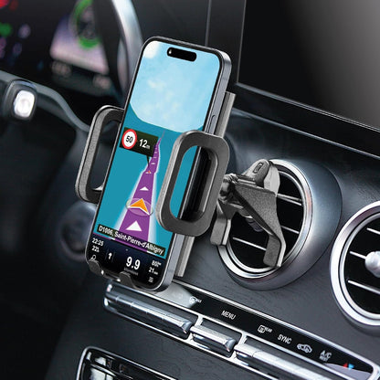 cellularline - Hug Fit - Smartphone holder for car - Attachment to the air vents - Universal Compatibility - Black