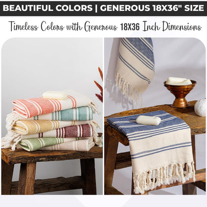 DEMMEX Organic Cotton Diamond Turkish Hand Towels for Bathroom & Kitchen – Set of 2 - Decorative Lightweight Towels for Hand, Face, Dish, Bath, Travel | 100% Oeko-TEX Certified, 46x92cm, Beige