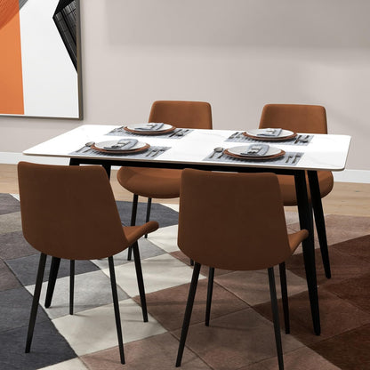 CB Home Sintera Sintered Stone Dining Table – Stylish, Durable, and Heat-Resistant Table (Seats 4-6)- Glossy Marble Effect Top