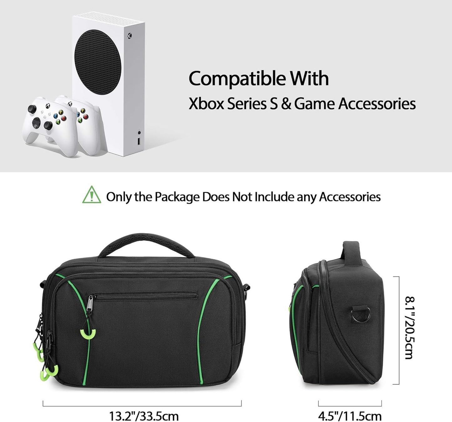 PGmoon Travel Carrying Case Compatible with Xbox Series S, Storage Carry Bag with Padded PE Foam Liner for Controllers, Cables and More Accessories (Patent Design)