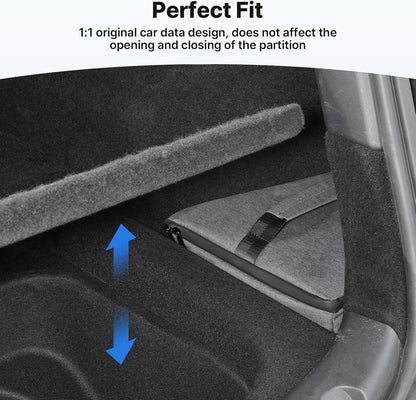 Canvcle Rear Trunk Organizer for Tesla Model Y 2020-2024 Accessories, Rear Trunk Storage Bins Side Storage Box Rear Trunk Tray with Lids Model Y 5 Seater Interior Accessories 2PCS (Not for Juniper)