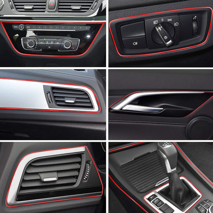 TOMALL Car Interior Moulding Strip Car Decorative Filler Insert Strips 5M(16ft) Flexible Electroplating Decoration Styling Dashboard Accessories with Installing Tool (Red)