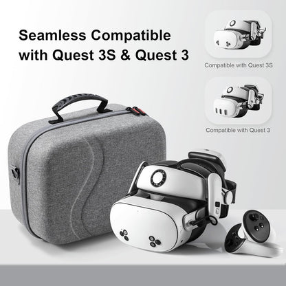 Case for Meta Quest 3S/Quest 3,Large Carrying Case for BOBOVR S3 Pro/Kiwi Design Battery Head Strap, Controllers and Other Accessories, Portable Hard Travel Bag for Oculus Quest 3S/Quest 3
