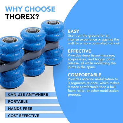THOREX Back Massager Chiropractor-Approved Back Roller and Body Roller for Muscles Deep Tissue, Heated Body Massager and Self Massage Tool for Pain Relief and Recovery Ideal for Men and Women