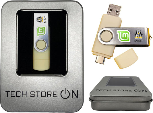 Linux Mint OS for Everyone - Bootable Live Install USB Flash Thumb Drive - Great for Work Entertainment and Everyday Tasks Operating System + Tin Case